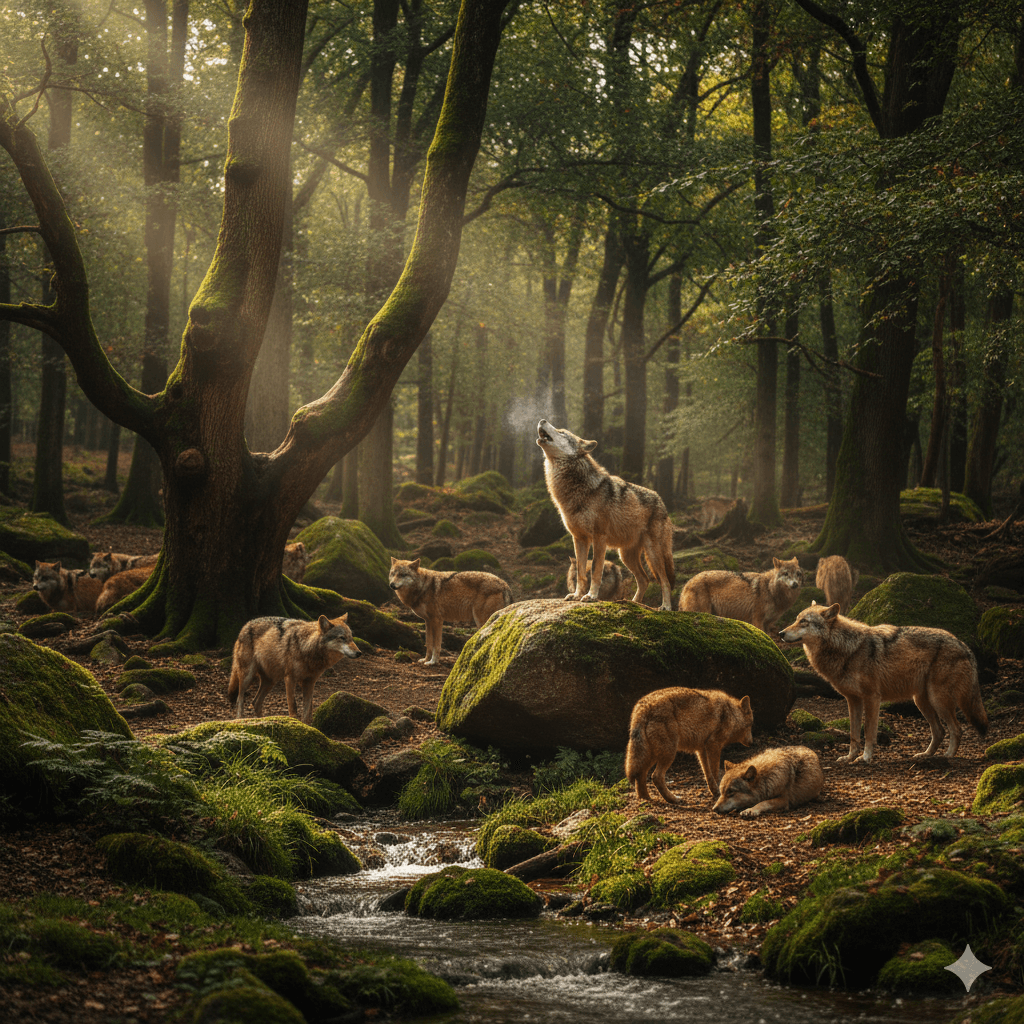 Illustration : Explorez les sentiers de la plus grande forêt du Limousin et rencontrez les meutes du parc animalier 'Les Loups de Chabrières' pour une expérience inoubliable en famille.