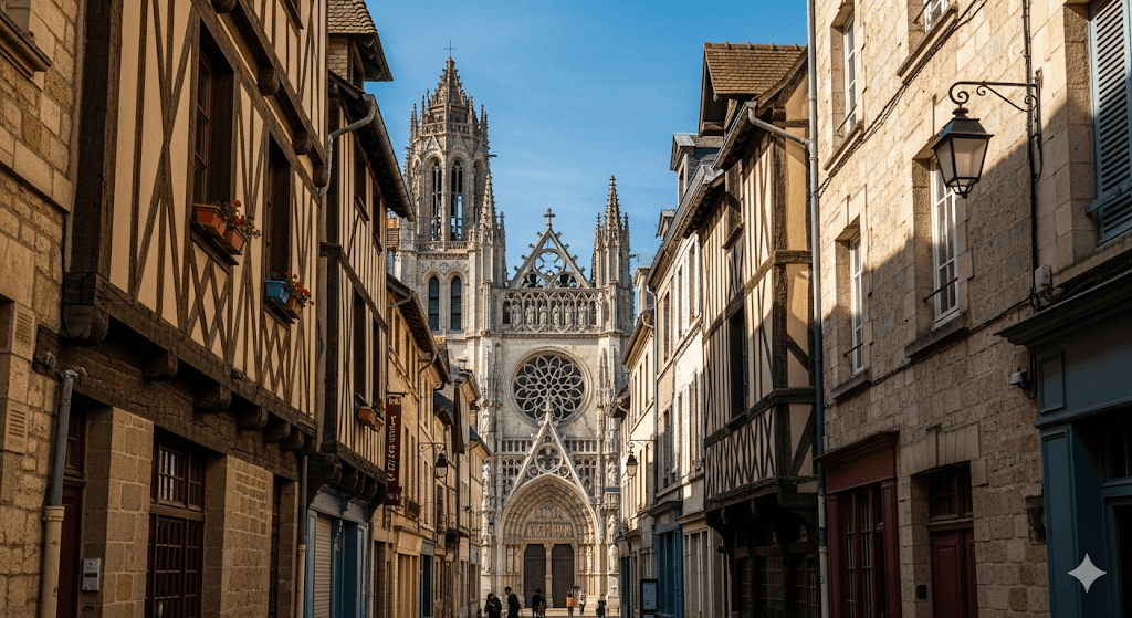 Illustration : Surnommée la 'Ville aux cent clochers', Poitiers séduit par son riche patrimoine historique, ses ruelles médiévales et son ambiance de ville d'art et d'histoire.