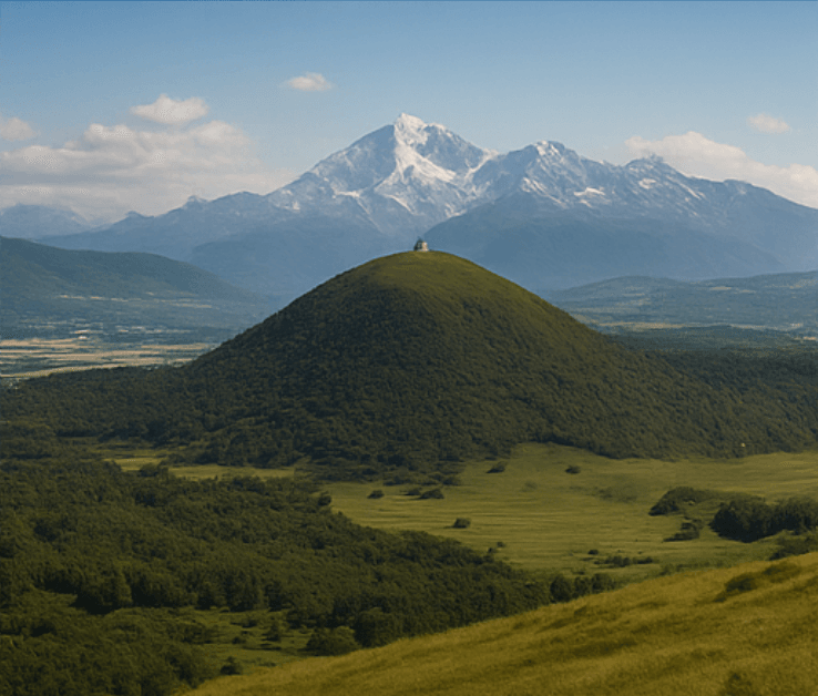 Illustration : Avec ses volcans d’Auvergne inscrits à l’UNESCO, la région offre des paysages uniques et une nature préservée propice au tourisme vert.