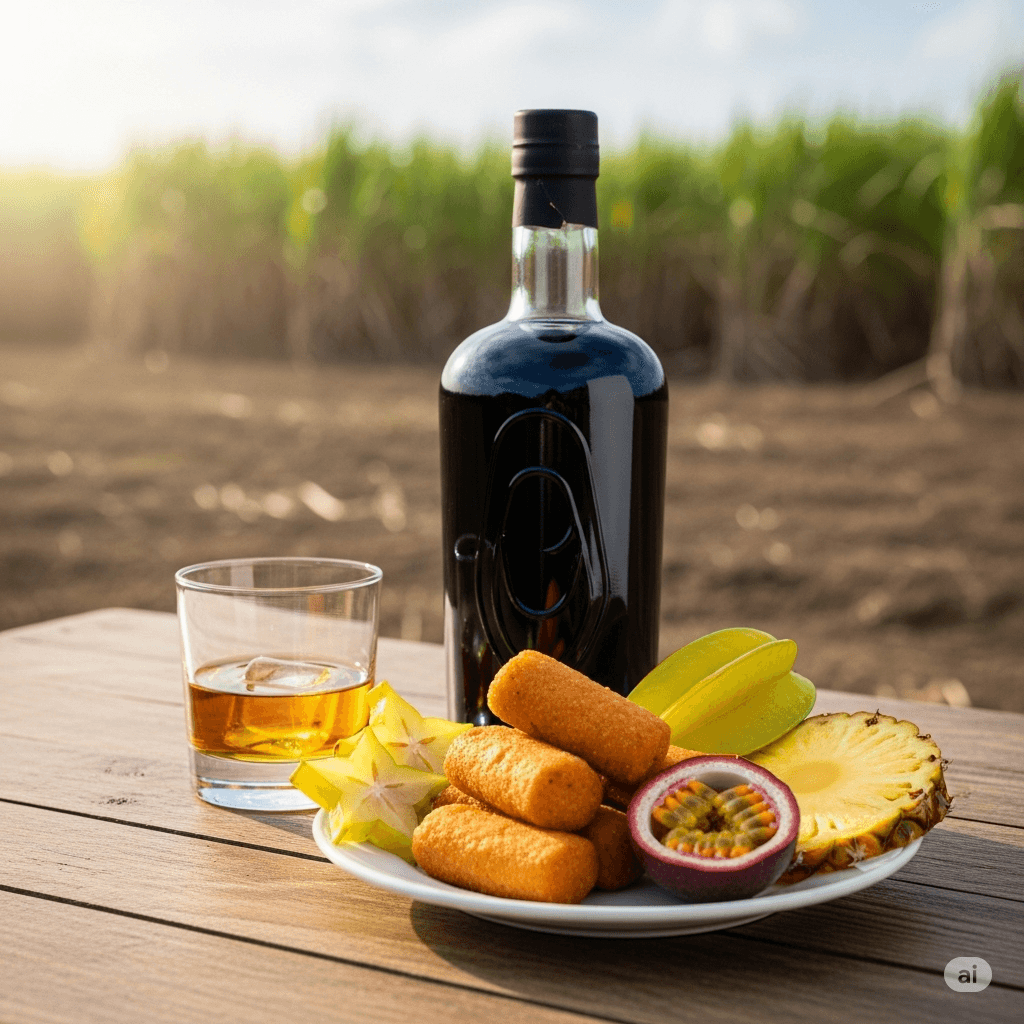 Illustration : Accras, colombo, boudin créole et fruits tropicaux accompagnés de rhums agricoles de renommée mondiale renforcent l’attractivité de l’île.