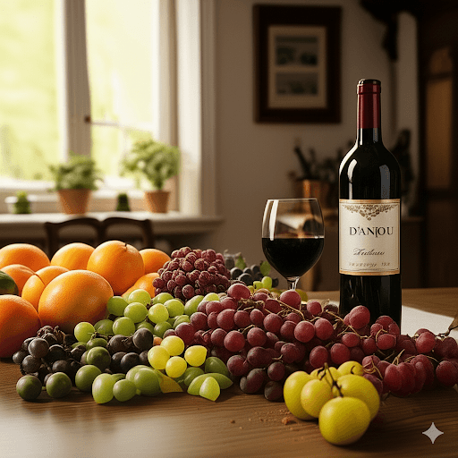 Illustration : Les vins d’Anjou et du Muscadet, les rillettes du Mans, les produits de la mer et le sel de Guérande composent un terroir authentique.