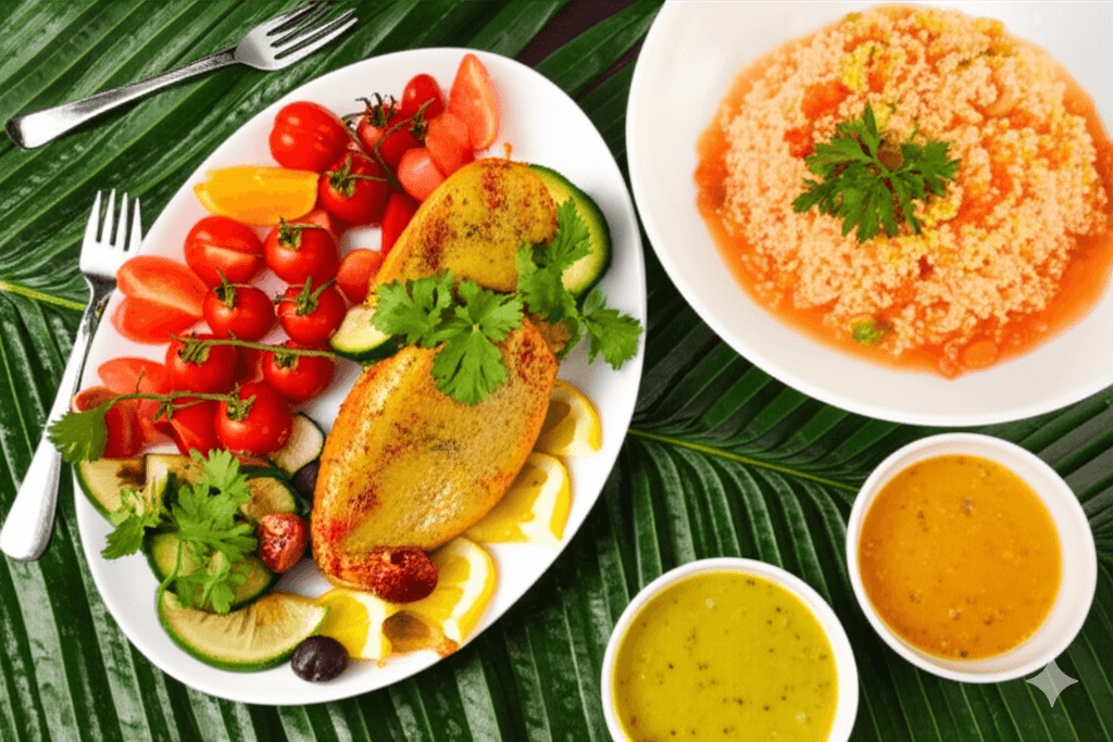 Illustration : Grand-Case est surnommée la capitale gastronomique des Caraïbes, avec ses restaurants réputés et sa cuisine créole raffinée.