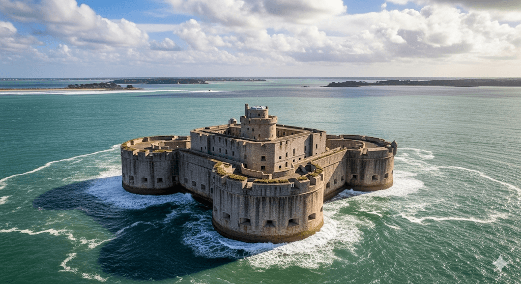 Illustration : Majestueux vaisseau de pierre devenu une icône mondiale, il se dresse entre l'île d'Aix et l'île d'Oléron. Approchez ce géant des mers en bateau pour une expérience inoubliable.