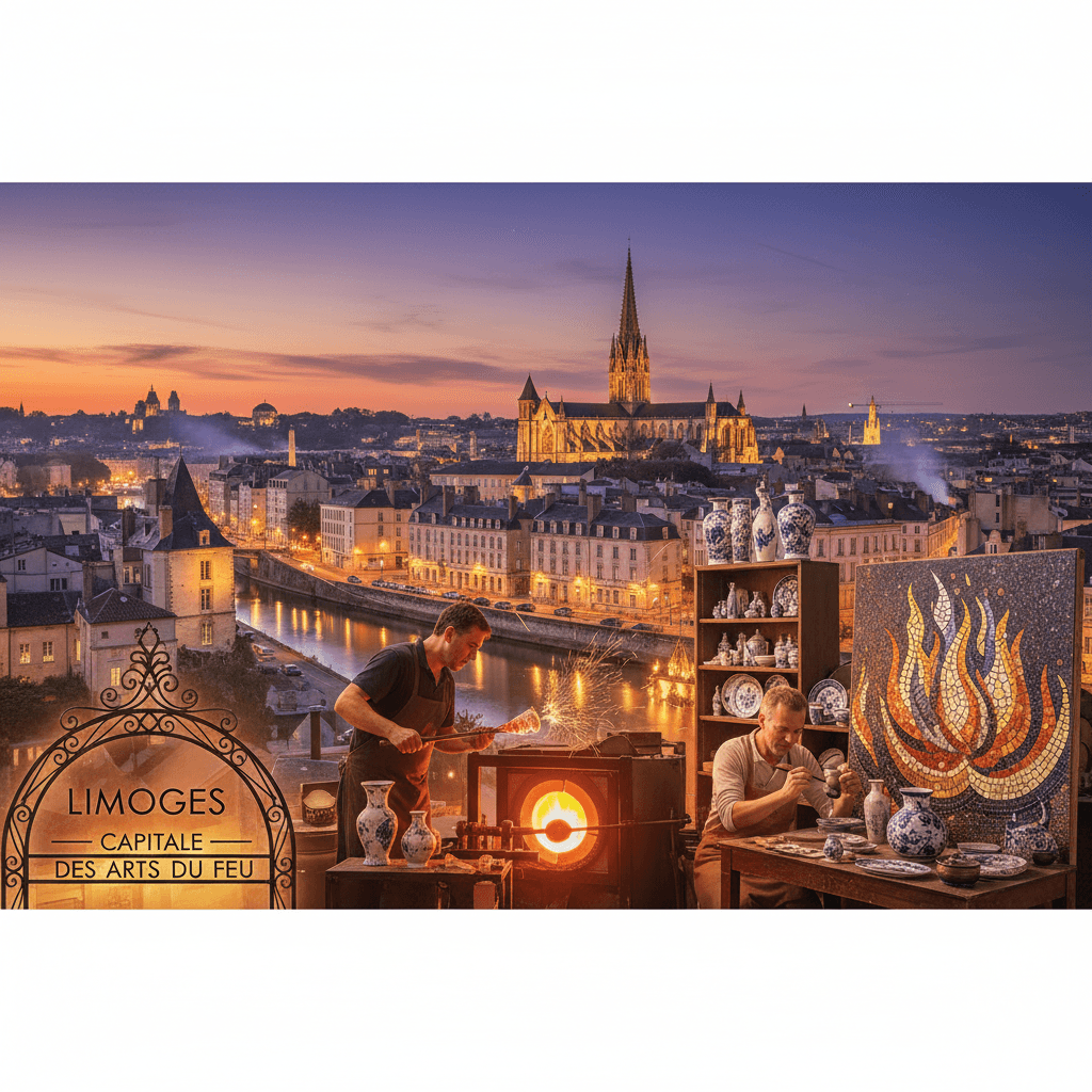Illustration : Découvrez la capitale mondiale de la porcelaine, son musée national Adrien Dubouché, sa cathédrale gothique et le pittoresque Quartier de la Boucherie.