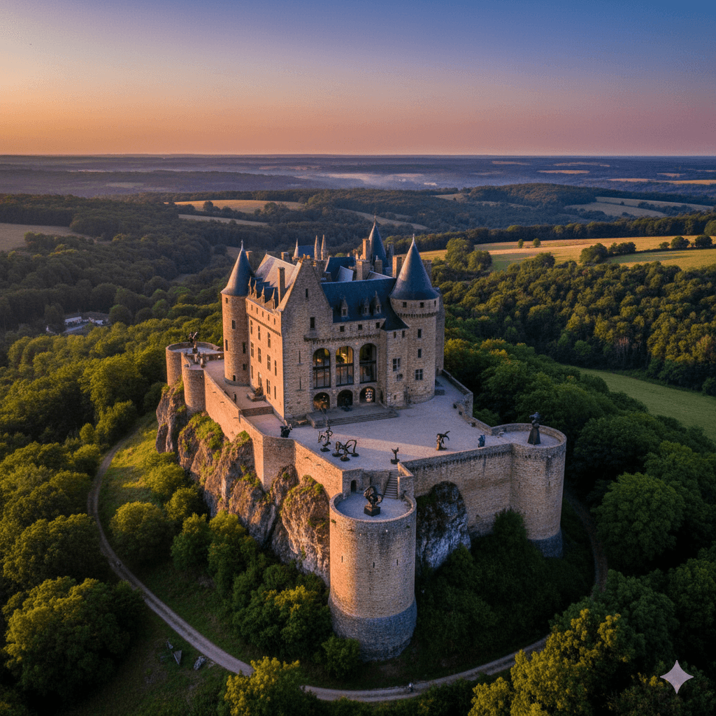 Illustration : Visitez ce château du XVe siècle bâti sur le site d'un impact de météorite, qui abrite aujourd'hui un surprenant musée d'art contemporain.
