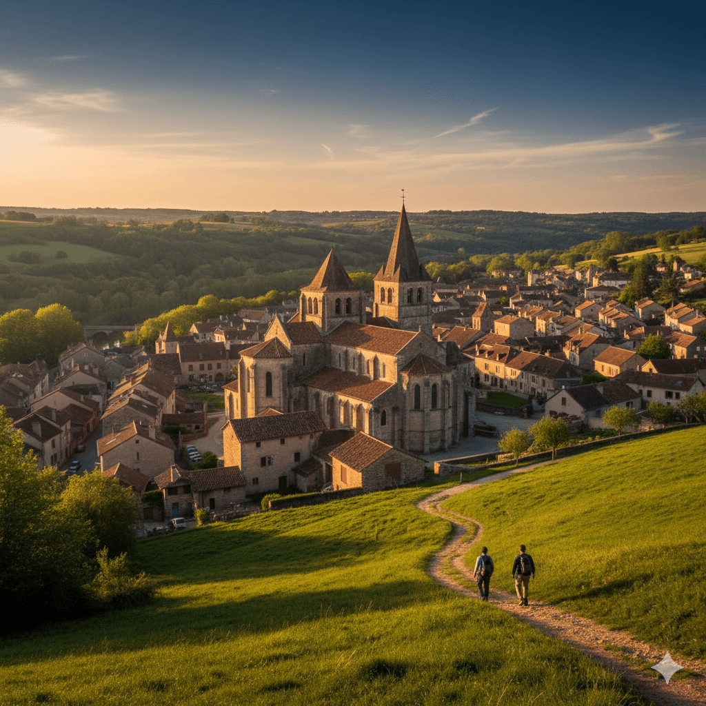 Illustration : Halte majeure sur les chemins de Saint-Jacques-de-Compostelle, ce village médiéval abrite une magnifique collégiale romane classée au patrimoine mondial de l'UNESCO.