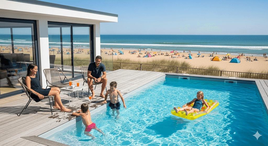 Illustration : La forte attractivité touristique du littoral garantit une demande locative saisonnière exceptionnelle, offrant aux investisseurs des taux de remplissage élevés et une excellente rentabilité.