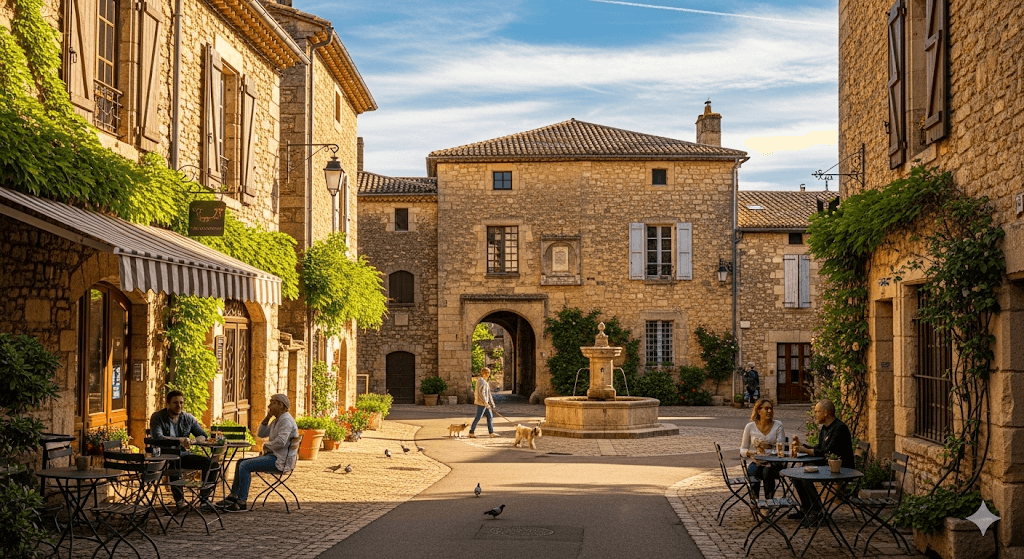 Illustration : Un patrimoine médiéval exceptionnel avec des bastides classées parmi les 'Plus Beaux Villages de France' (Monflanquin, Pujols), qui offrent un cadre de vie historique unique.