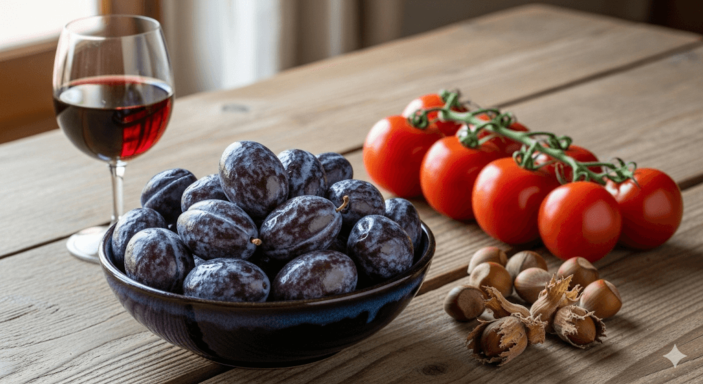 Illustration : Surnommé le 'Verger de la France', le département est un pilier de la gastronomie française avec ses pruneaux d'Agen, ses tomates de Marmande, ses noisettes et ses vignobles.
