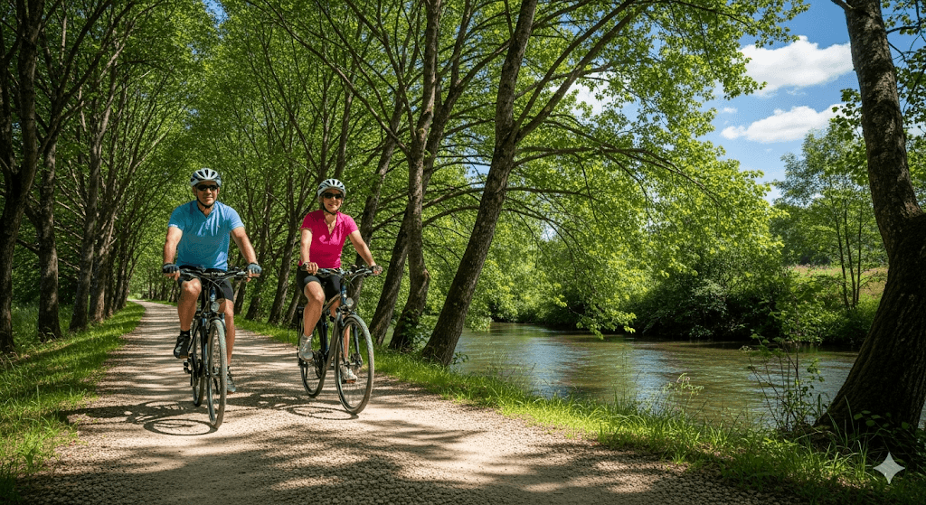 Illustration : Avec des centaines de kilomètres de sentiers de randonnée et de voies vertes, comme le Canal des 2 Mers à vélo, c'est une destination de choix pour les amoureux de la nature.