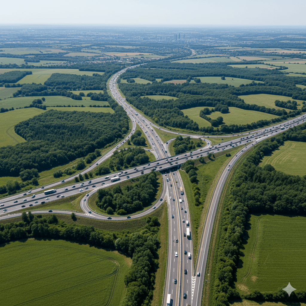 Illustration : Grâce aux autoroutes A71 et A79, le département bénéficie d'une position centrale qui le connecte facilement à Paris, Lyon et Clermont-Ferrand.