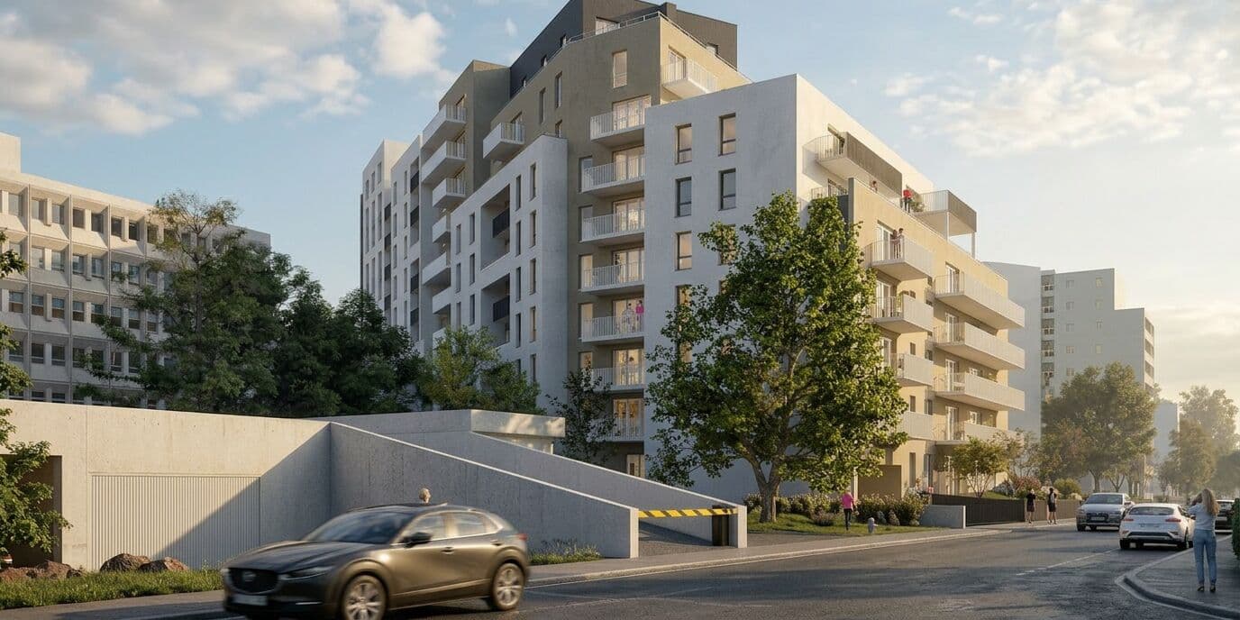 Programme neuf Caen quartier Péricentre à 5 minutes à pied du tramway T1 et T2 à Caen