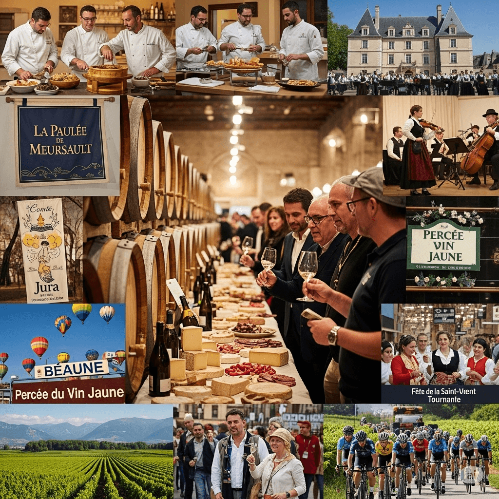 Illustration : Foires viticoles, festivals gastronomiques, événements culturels et rendez-vous sportifs rythment la vie locale et renforcent l’identité régionale.