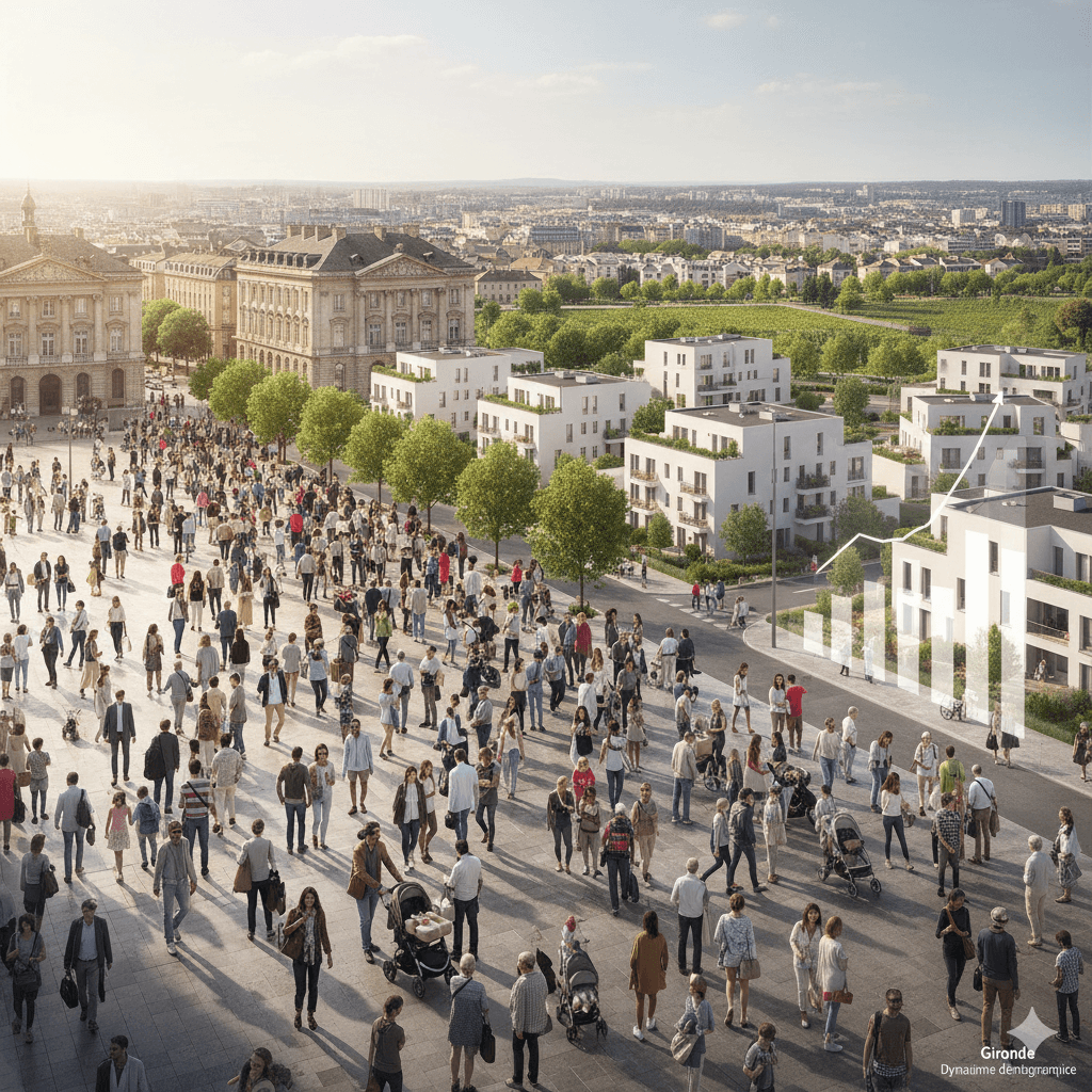 Illustration : Avec une population en croissance continue, la Gironde figure parmi les départements les plus attractifs de France, renforçant la demande en logements neufs.