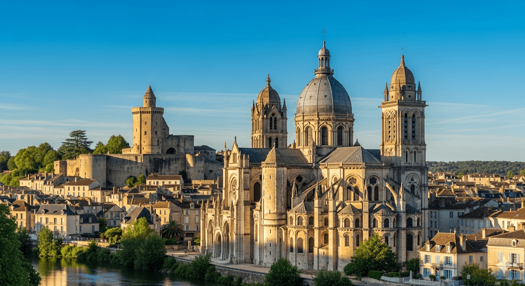 Illustration : Visitez la capitale du Périgord, admirez sa cathédrale Saint-Front aux coupoles byzantines et explorez les vestiges de la cité antique de Vesunna.